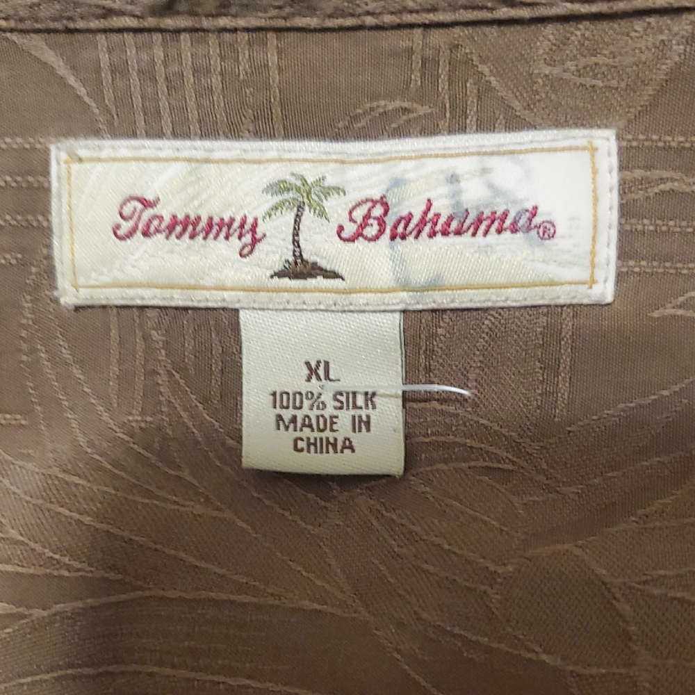 Tommy Bahama Brown 100% Silk Shirt - Picture 2 of 12